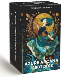 DPEHAKMK Azure Arcana Tarot Deck, 78 Tarot Cards with General Guidebook, Artistic Blue and Gold Fantasy Tarot Card for Beginners, Reading Witchcraft Divination Tool