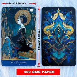 DPEHAKMK Azure Arcana Tarot Deck, 78 Tarot Cards with General Guidebook, Artistic Blue and Gold Fantasy Tarot Card for Beginners, Reading Witchcraft Divination Tool