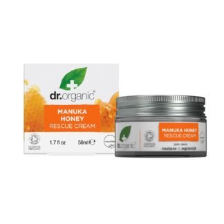 Dr. Organic Manuka Honey Rescue Cream | Nourishing and Soothing Face Cream for Dry Skin, Intensive Hypoallergenic Emollient, Certified Organic, Paraben & SLS-Free, Natural, 50...