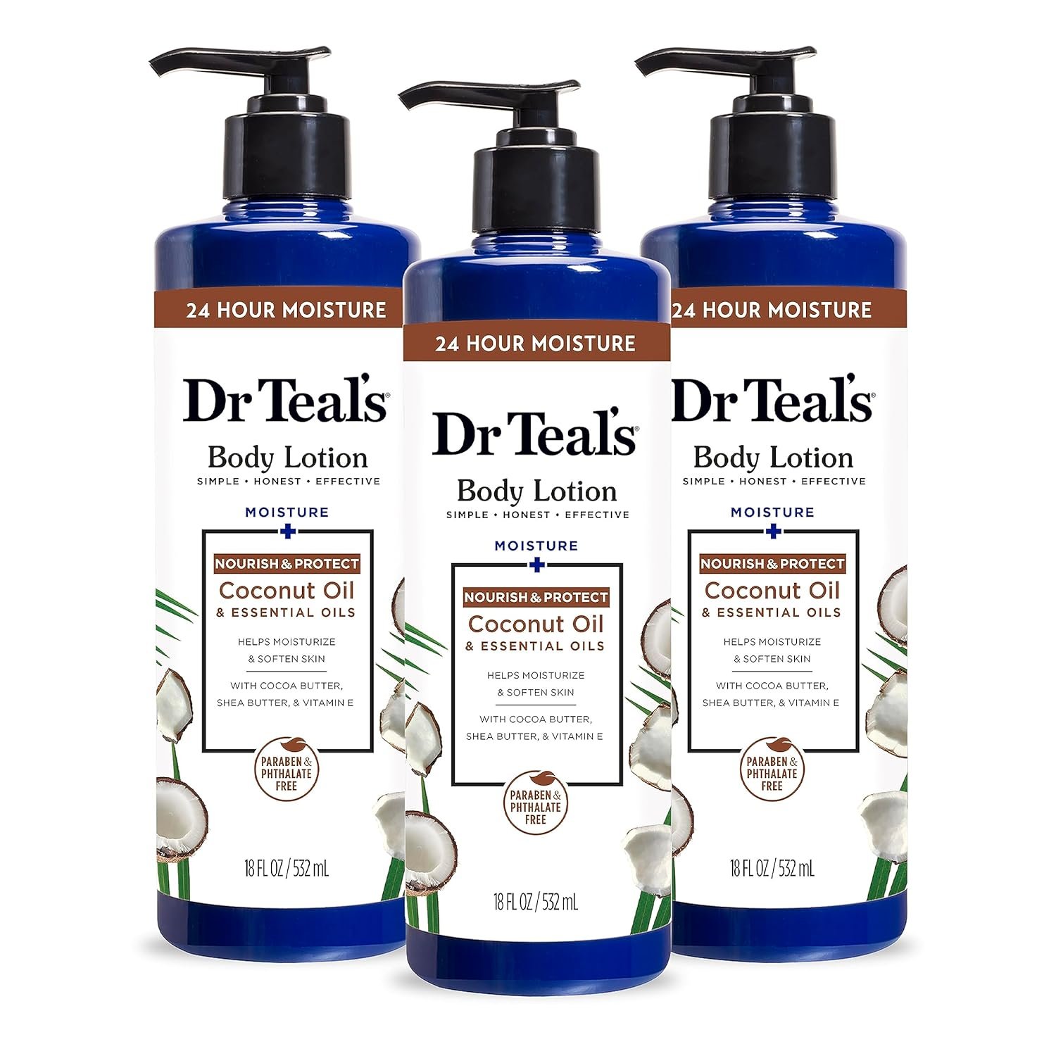 Dr Teals 24 Hour Moisture+ Body Lotion Eucalyptus Spearmint Essential Oils 18 fl oz Pack of 3 - lunas-mystic-emporium.com Dr Teal's 24 Hour Moisture+ Body Lotion, Eucalyptus & Spearmint & Essential Oils, 18 fl oz (Pack of 3)