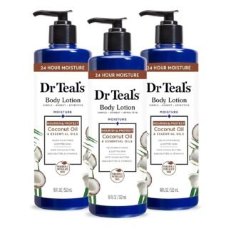 Dr Teal's 24 Hour Moisture+ Body Lotion, Lavender Essential Oil, 18 fl oz (Pack of 3)
