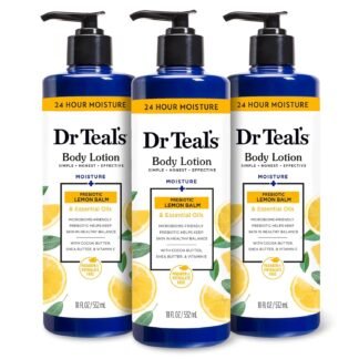 Dr Teal's 24 Hour Moisture+ Body Lotion, Lavender Essential Oil, 18 fl oz (Pack of 3)
