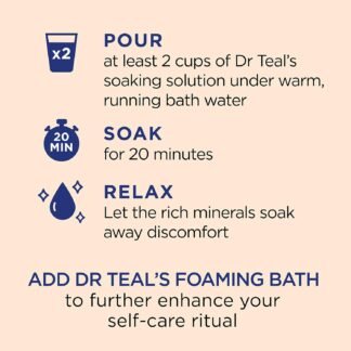 Dr Teal's Pure Epsom Magnesium Salt Soak, Glow & Radiance with Vitamin C & Citrus Essential Oils, 3 lbs
