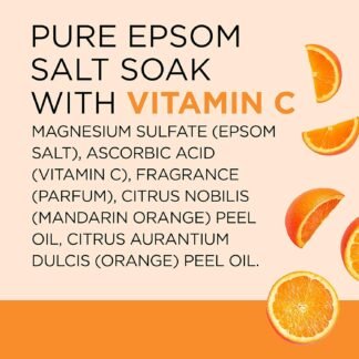 Dr Teal's Pure Epsom Magnesium Salt Soak, Glow & Radiance with Vitamin C & Citrus Essential Oils, 3 lbs