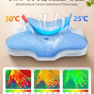 Dream Without Pain Cervical Neck Pillow for Sleeping, Ergonomic Side Sleeper Pillows for Adults, Cooling Orthopedic Pillow for Neck Relief Support, Memory Foam Pillows Back...