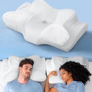 Dream Without Pain Cervical Neck Pillow for Sleeping, Ergonomic Side Sleeper Pillows for Adults, Cooling Orthopedic Pillow for Neck Relief Support, Memory Foam Pillows Back...