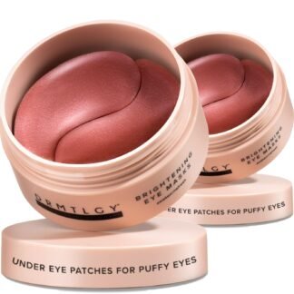 DRMTLGY Brightening Eye Masks (30 Pairs) - Caffeine Eye Masks for Dark Circles and Puffiness with Hyaluronic Acid, Eye Patches for Puffy Eyes