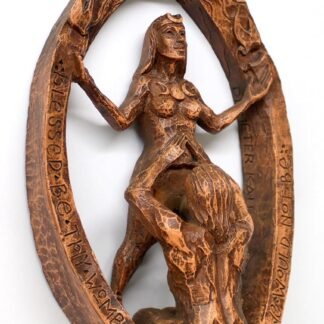 Dryad Design Wiccan Pagan Ritual Wall Plaque - Drawing Down The Moon Art (Wood Finish)