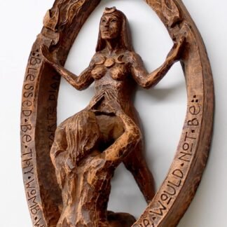 Dryad Design Wiccan Pagan Ritual Wall Plaque - Drawing Down The Moon Art (Wood Finish)