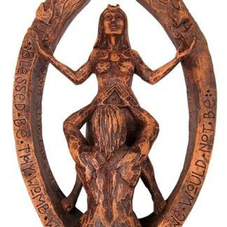 Dryad Design Wiccan Pagan Ritual Wall Plaque - Drawing Down The Moon Art (Wood Finish)
