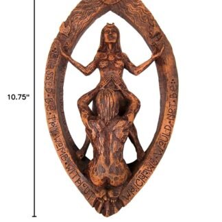 Dryad Design Wiccan Pagan Ritual Wall Plaque - Drawing Down The Moon Art (Wood Finish)
