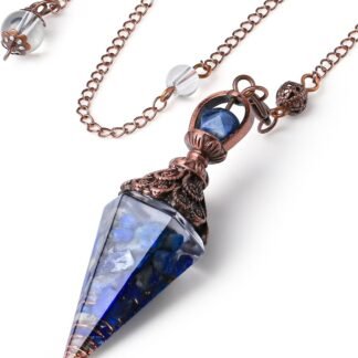 DUQGUHO Crystal Pendulums Lapis Lazuli Healing Crystal Quartz Pendulum Spiritual Hexagonal Pointed Cone Resin Pendants Witchcraft Energy Balancing Accessories Divination Dowsing...