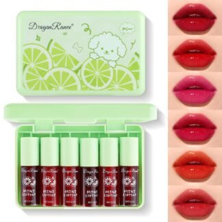 Eakroo 6 Colors lemon Lip Tint Stain Set, Korean Velvet Lip Stain Lip Gloss Lip Tint Stain, Liquid Lipstick for Women, Lip Stain Long Lasting Waterproof, Non-Stick Cup, High...
