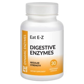 Eat E-Z Digestive Enzymes – Broad-Spectrum Enzyme Blend for Proteins, Carbohydrates, Fats, Dairy & Fiber – Supports Digestive Comfort & Occasional Bloating – 30 Capsules