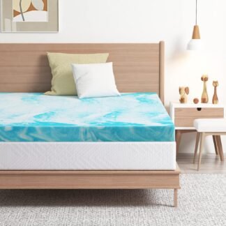 EGO Topper 2 Inch Twin Memory Foam Mattress Topper, Gel Foam Mattress Topper for Pressure Relief, Ventilated Design Bed Topper in a Box, CertiPUR-US Certified, 38"×75", Medium