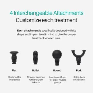 Ekrin Athletics B37v2 Massage Gun - Deep Tissue Massage with High-Powered Brushless Motor - Ergonomic Back Massager for Pain Relief - 5 Speeds, 4 Attachments - Ultra Quiet...