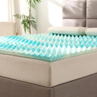 Elegant Comfort 2 Inch Mattress Topper - Gel Infused Memory Foam - Assist with Airflow - Pressure Points Support - Mattress Pad and Bed Topper - Blue Swirl, Twin Size