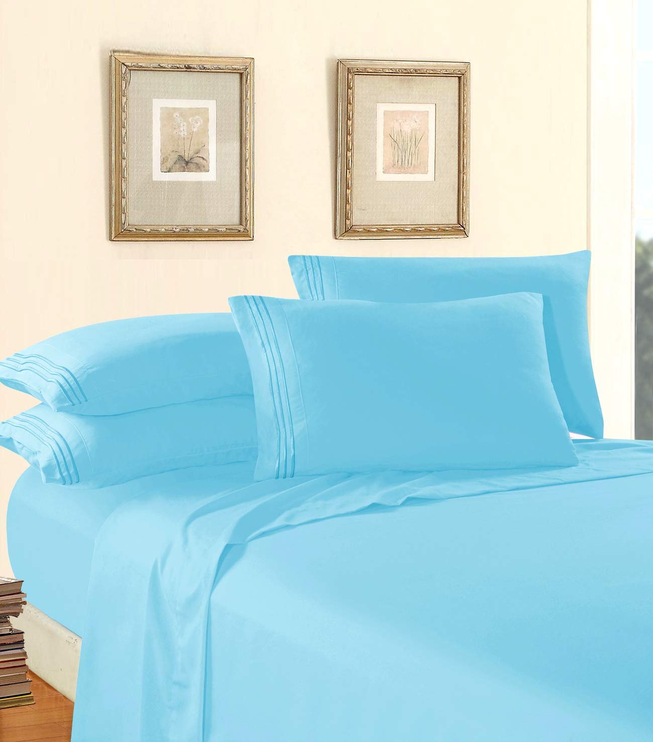 Elegant Comfort Luxury 1500 Premium Hotel Quality Microfiber 4-Piece Sheet Set - Wrinkle Resistant All Around Elastic Fitted Sheet Deep Pocket up to 16 Queen Aqua - lunas-mystic-emporium.com Elegant Comfort Luxury 1500 Premium Hotel Quality Microfiber 4-Piece Sheet Set - Wrinkle Resistant, All Around Elastic Fitted Sheet, Deep Pocket up to 16", Queen, Aqua