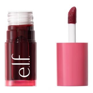 e.l.f. Sheer For It Blush Tint, Multi-Use, Long-Lasting Lip & Cheek Makeup, Creates A Natural Flush Finish, Vegan & Cruelty-Free, Left On Red