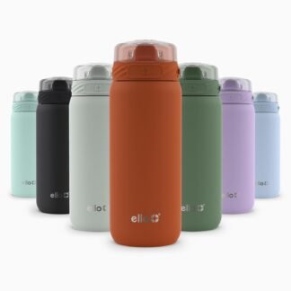 Ello Cooper 18oz Kids Stainless Steel Water Bottle Vacuum Insulated with Straw and Carry Handle, Leak Proof Locking Lid with Soft Silicone Spout, Fits Car Cupholder, Dishwasher...