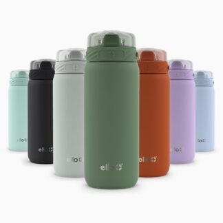 Ello Cooper 18oz Kids Stainless Steel Water Bottle Vacuum Insulated with Straw and Carry Handle, Leak Proof Locking Lid with Soft Silicone Spout, Fits Car Cupholder, Dishwasher...