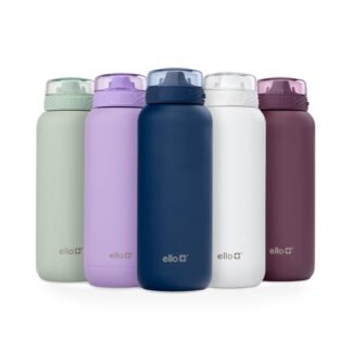 Ello Cooper Twist 18oz Kids Stainless Steel Water Bottle with Chug Lid | Leak Proof Double Walled and Vacuum Insulated | Fits Car Cupholder | Built in Carry Loop | Dishwasher...