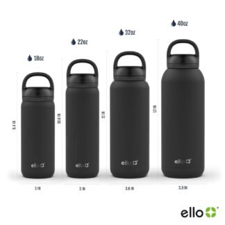 Ello Cooper Twist 40oz Stainless Steel Water Bottle with Chug Lid | Leak Proof | Double Walled and Vacuum Insulated | Built in Carry Loop | Dishwasher Safe | White