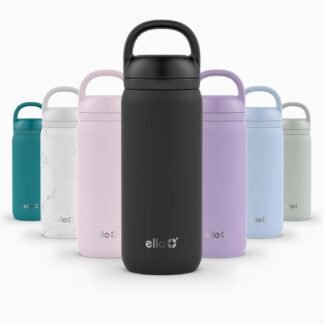 Ello Cooper Twist 40oz Stainless Steel Water Bottle with Chug Lid | Leak Proof | Double Walled and Vacuum Insulated | Built in Carry Loop | Dishwasher Safe | White