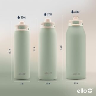 Ello Pop & Fill Stainless Steel Water Bottle with Quick Fill Technology, Double Walled Vacuum Insulated Metal, Leak Proof Locking Lid, Sip & Chug, BPA Free, Holiday Gift for Him...
