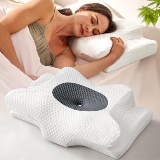 Emircey Clinical-Level Relief Cervical Neck Pillow for Sleeping, Ergonomic for Back Stomach Sleepers, Orthopedic Contour Memory Foam Pillow for Side Sleepers,Cooling Pillow for...