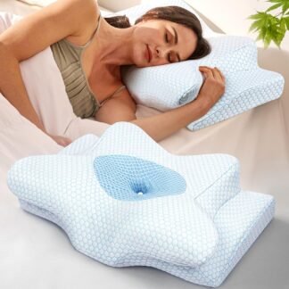 Emircey Clinical-Level Relief Cervical Neck Pillow for Sleeping, Ergonomic for Back Stomach Sleepers, Orthopedic Contour Memory Foam Pillow for Side Sleepers,Cooling Pillow for...