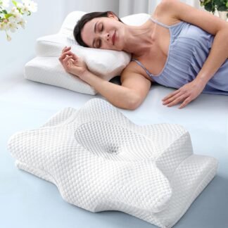 Emircey Clinical-Level Relief Cervical Neck Pillow for Sleeping, Orthopedic Contour Memory Foam Pillow for Side Sleepers, Cooling Reading Pillow for Neck Relief, Ergonomic for...