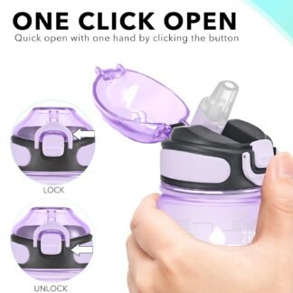 Enerbone 32 oz Water Bottle with Times to Drink and Straw, Motivational Drinking Water Bottles with Carrying Strap, Leakproof BPA & Toxic Free, Ensure You Drink Enough Water for...