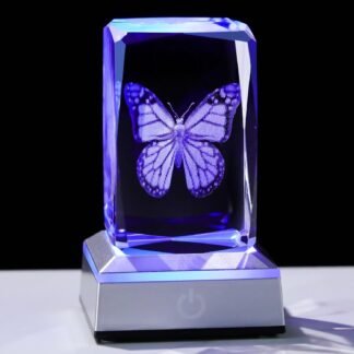 Enjinkail Tree of Life Crystal Cube - 3D Laser Engraved Color Changing LED Light Base | Premium Home Desk Decor, Spiritual Gifts for Women Men, Night Light & Paperweight