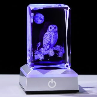 Enjinkail Tree of Life Crystal Cube - 3D Laser Engraved Color Changing LED Light Base | Premium Home Desk Decor, Spiritual Gifts for Women Men, Night Light & Paperweight
