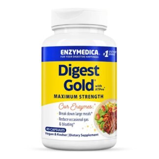 Enzymedica Digest Gold + ATPro, Maximum Strength Digestive Enzymes, Helps Digest Large Meals for Instant Bloating Relief, 45 Capsules