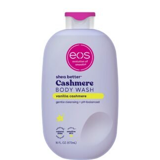 eos Cashmere Body Wash – Vanilla Cashmere, Moisturizing Body Wash, Creamy Gel Formula, with Shea Butter, Glycerin, Vitamin E, pH Balanced, Sensitive Skin, Vegan, 16 fl oz
