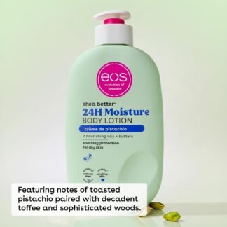 eos Shea Better Body Lotion- Crème de Pistachio, 24-Hour Moisture Skin Care, Lightweight & Non-Greasy, Made with Natural Shea, Vegan, 16 fl oz