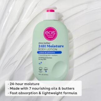 eos Shea Better Body Lotion- Crème de Pistachio, 24-Hour Moisture Skin Care, Lightweight & Non-Greasy, Made with Natural Shea, Vegan, 16 fl oz