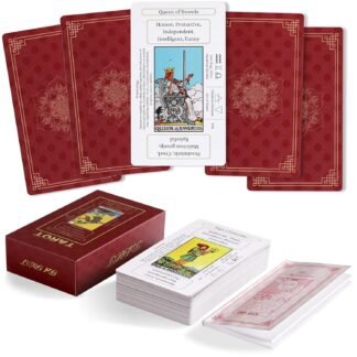 Erbacan Beginner Tarot Cards Deck with Meanings on Them-Tarrot Deck with Guidebook(Free Soft Velvet Pouch Bag)