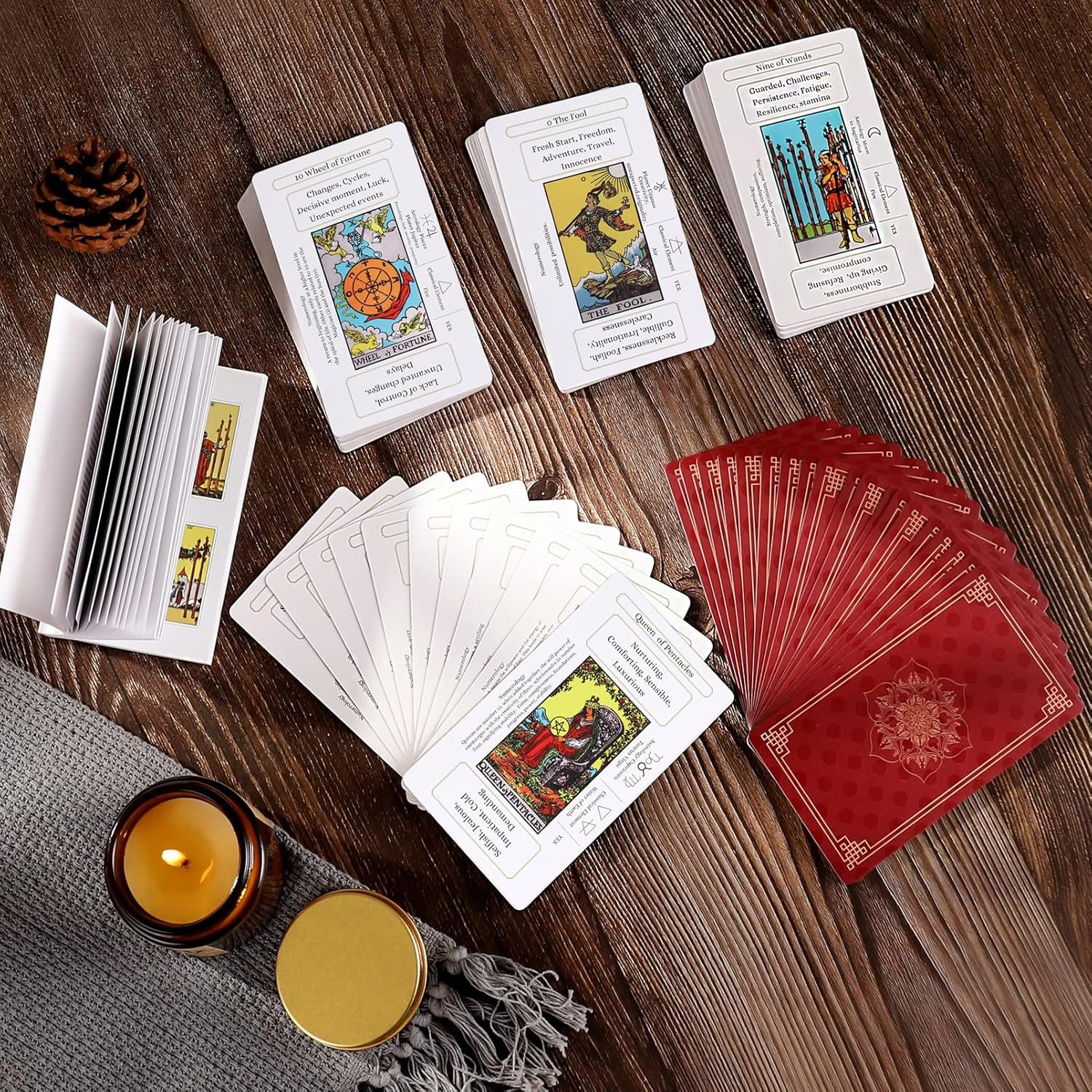 Erbacan Beginner Tarot Cards Deck with Meanings on Them-Tarrot Deck with GuidebookFree Soft Velvet Pouch Bag - lunas-mystic-emporium.com Erbacan Beginner Tarot Cards Deck with Meanings on Them-Tarrot Deck with Guidebook(Free Soft Velvet Pouch Bag)