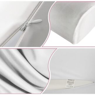 Ergonomic Memory Foam Pillow 2 heights, Cervical Support Relieve Neck Back Pain, Breathable Cool Ice Silk Anti-Wrinkle Cover, SGS Certificates, for Side Back Stomach Sleeper,...