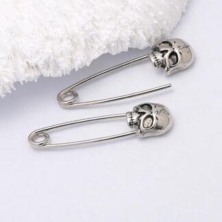 Excepro Nipple Piercing Jewelry Skull Shape Pin Shape 316L Stainless Steel