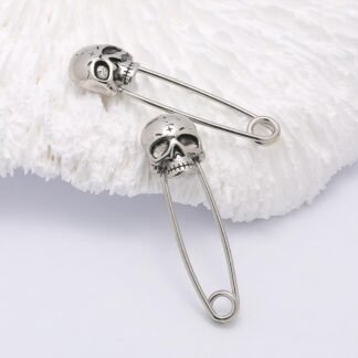 Excepro Nipple Piercing Jewelry Skull Shape Pin Shape 316L Stainless Steel