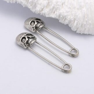 Excepro Nipple Piercing Jewelry Skull Shape Pin Shape 316L Stainless Steel