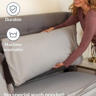 Extra Deep Queen Sheet Set - 6 Piece Breathable & Cooling Sheets - Hotel Luxury Bed Sheets Set - Easy & Secure Fit - Soft, Wrinkle Free & Comfy Sheets Set - Light Grey Sheet Set...