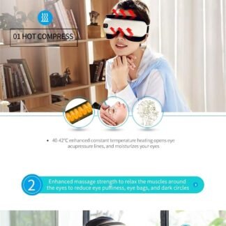 Eye Massager, Portable Electric Eye Massager with Heat Air Pressure Vibration, Rechargeable Eye Therapy Mask, Relieve Eye Strain Dark Circles Eye Bags Dry Eye Improve Sleep