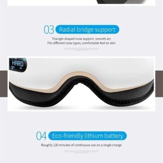 Eye Massager, Portable Electric Eye Massager with Heat Air Pressure Vibration, Rechargeable Eye Therapy Mask, Relieve Eye Strain Dark Circles Eye Bags Dry Eye Improve Sleep