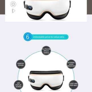 Eye Massager, Portable Electric Eye Massager with Heat Air Pressure Vibration, Rechargeable Eye Therapy Mask, Relieve Eye Strain Dark Circles Eye Bags Dry Eye Improve Sleep