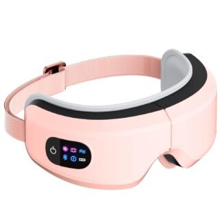 Eye Massager with Airbag Kneading,Constant Temperature Hot Compress, Multi-Frequency Vibration and Bluetooth Music (Pink, Large)